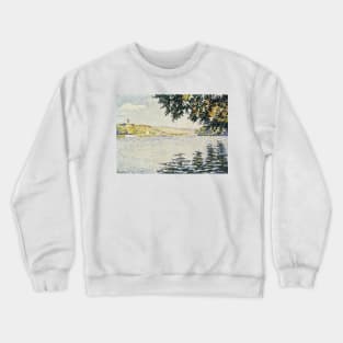 View of the Seine at Herblay by Paul Signac Crewneck Sweatshirt